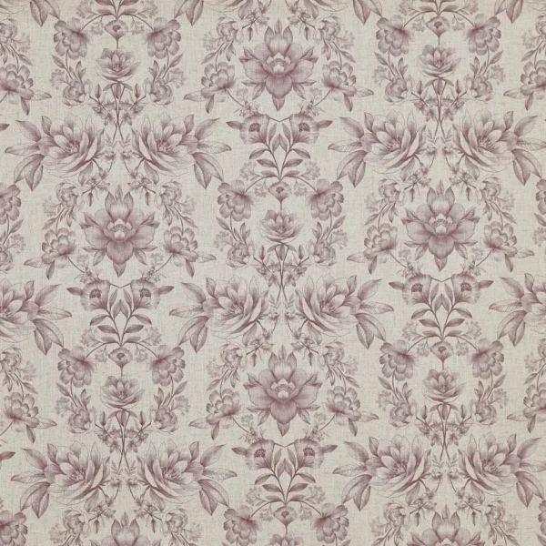 Makassar Fabric - Lotus by purple botanical printed fabric from Prestigious Textiles