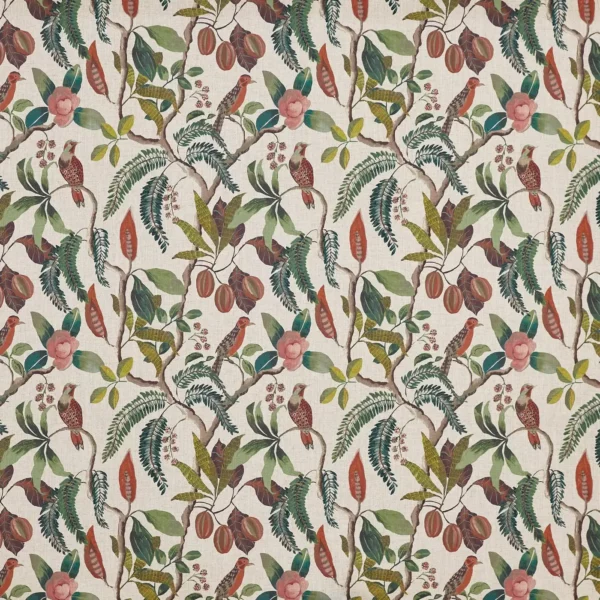 Banyu Fabric - Papaya by green animal printed fabric from Prestigious Textiles