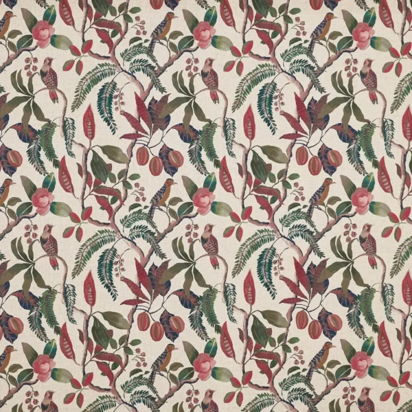 Banyu Fabric - Marsala by green animal printed fabric from Prestigious Textiles