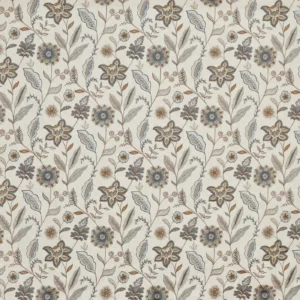 brown botanical embroideried fabric from Prestigious Textiles