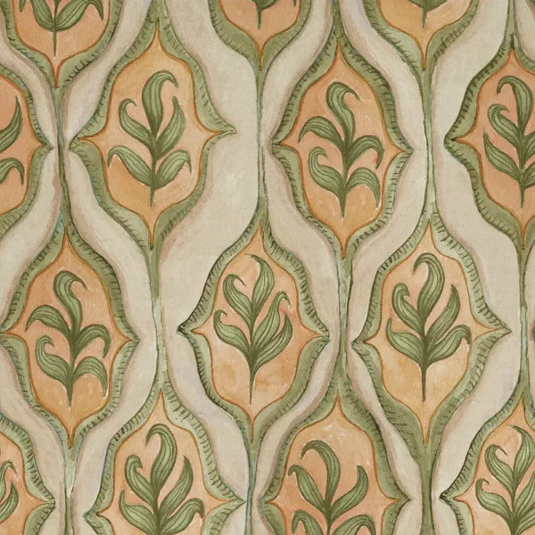 Zephyr Fabric - Sunset by green botanical cotton fabric from Voyage Maison