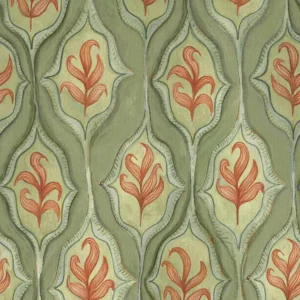 green botanical cotton fabric from Voyage Maison