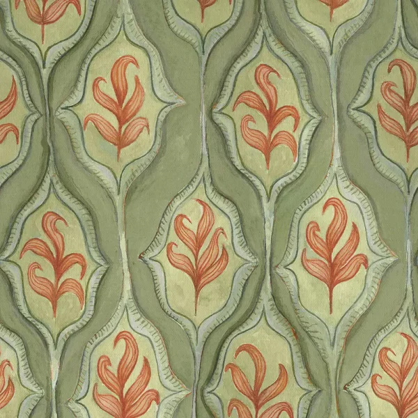 green botanical cotton fabric from Voyage Maison