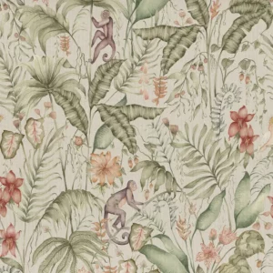 green animal cotton fabric from Voyage Maison