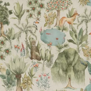 green animal cotton fabric from Voyage Maison