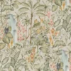 green botanical cotton fabric from Voyage Maison