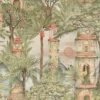 green botanical cotton fabric from Voyage Maison