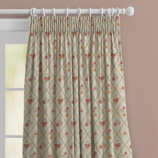 Pomegranate Trellis Fabric - Cream by Pomegranate Trellis Fabric - Cream from