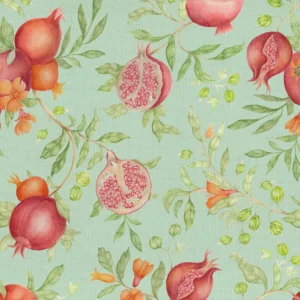 pink botanical cotton fabric from Voyage Maison