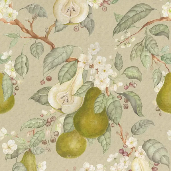 blue botanical cotton fabric from Voyage Maison