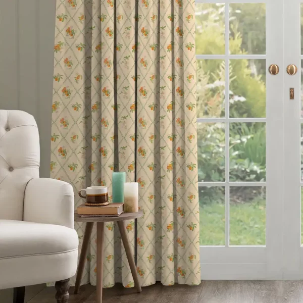 Peach Trellis Fabric - Melba by Peach Trellis Fabric - Melba from