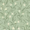 green botanical cotton fabric from Voyage Maison
