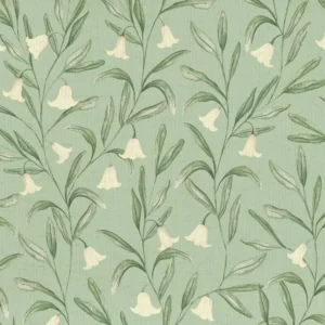 green botanical cotton fabric from Voyage Maison