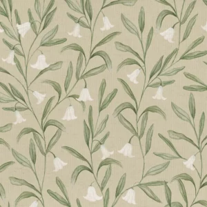 green botanical cotton fabric from Voyage Maison
