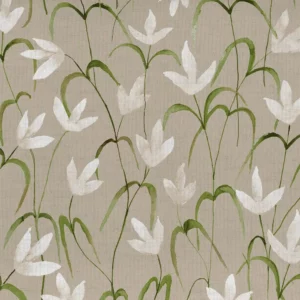 white botanical printed fabric from Voyage Maison