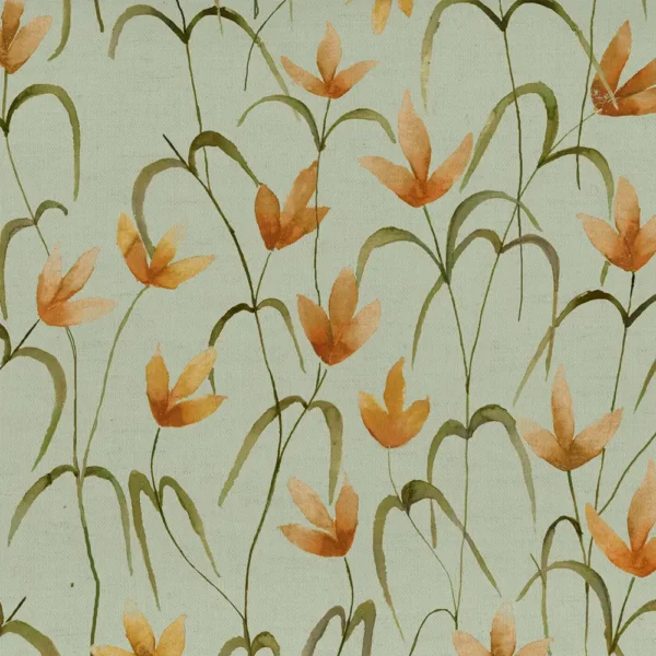 orange botanical printed fabric from Voyage Maison