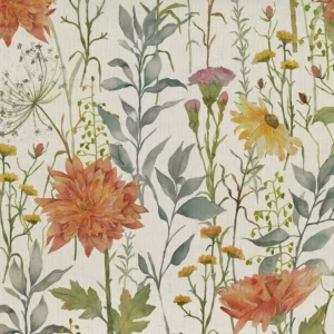 red botanical printed fabric from Voyage Maison