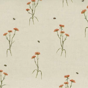 red botanical printed fabric from Voyage Maison