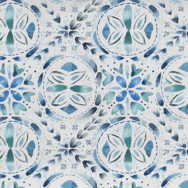 Casia Fabric - Denim by blue traditional printed fabric from Voyage Maison