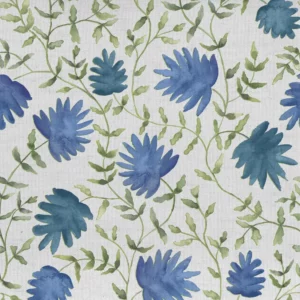blue botanical printed fabric from Voyage Maison