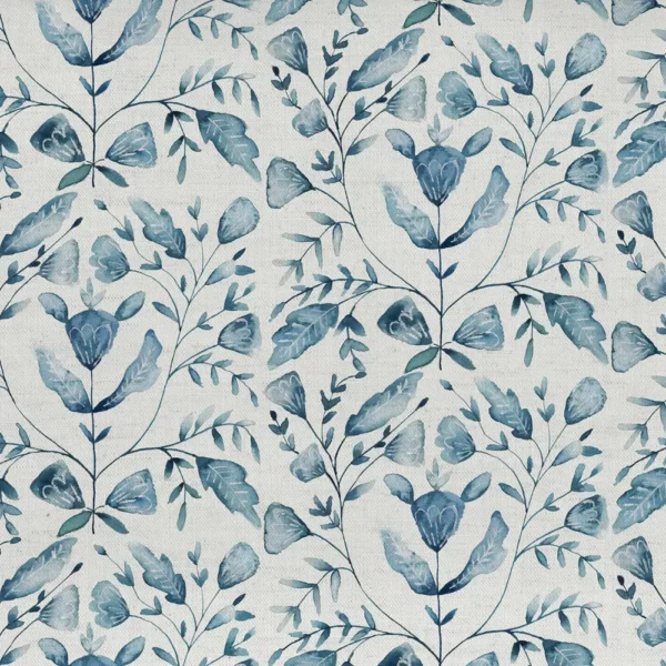 Juna Fabric - Denim by blue botanical printed fabric from Voyage Maison