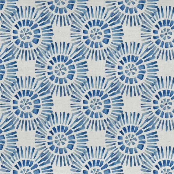 Vali Fabric - Denim by blue traditional printed fabric from Voyage Maison