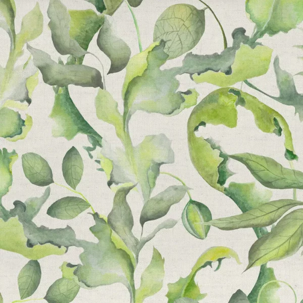 green botanical printed fabric from Voyage Maison