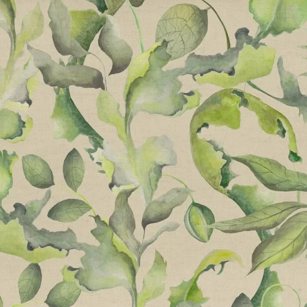 green botanical printed fabric from Voyage Maison