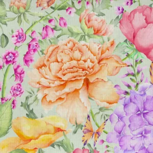 green botanical printed fabric from Voyage Maison