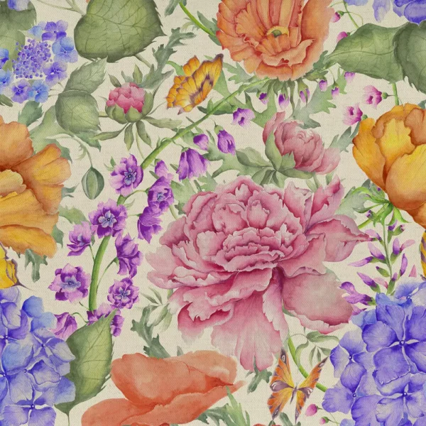 multicolour botanical printed fabric from Voyage Maison