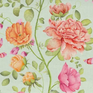 green botanical printed fabric from Voyage Maison
