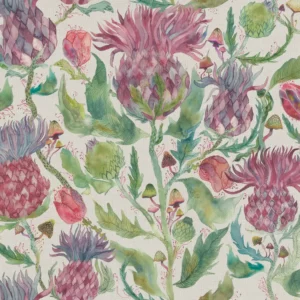 purple botanical printed fabric from Voyage Maison