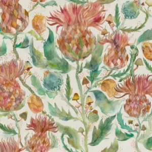 orange botanical printed fabric from Voyage Maison
