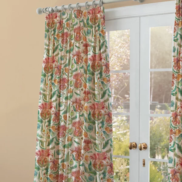 Fairytale Bristles Fabric - Marigold by orange floral printed fabric from Voyage Maison in a room 1