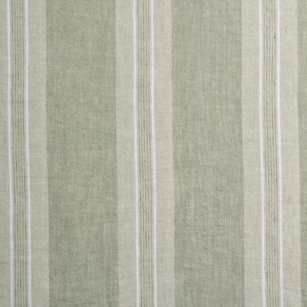 Thora Fabric - Willow by green striped cotton fabric from Kai