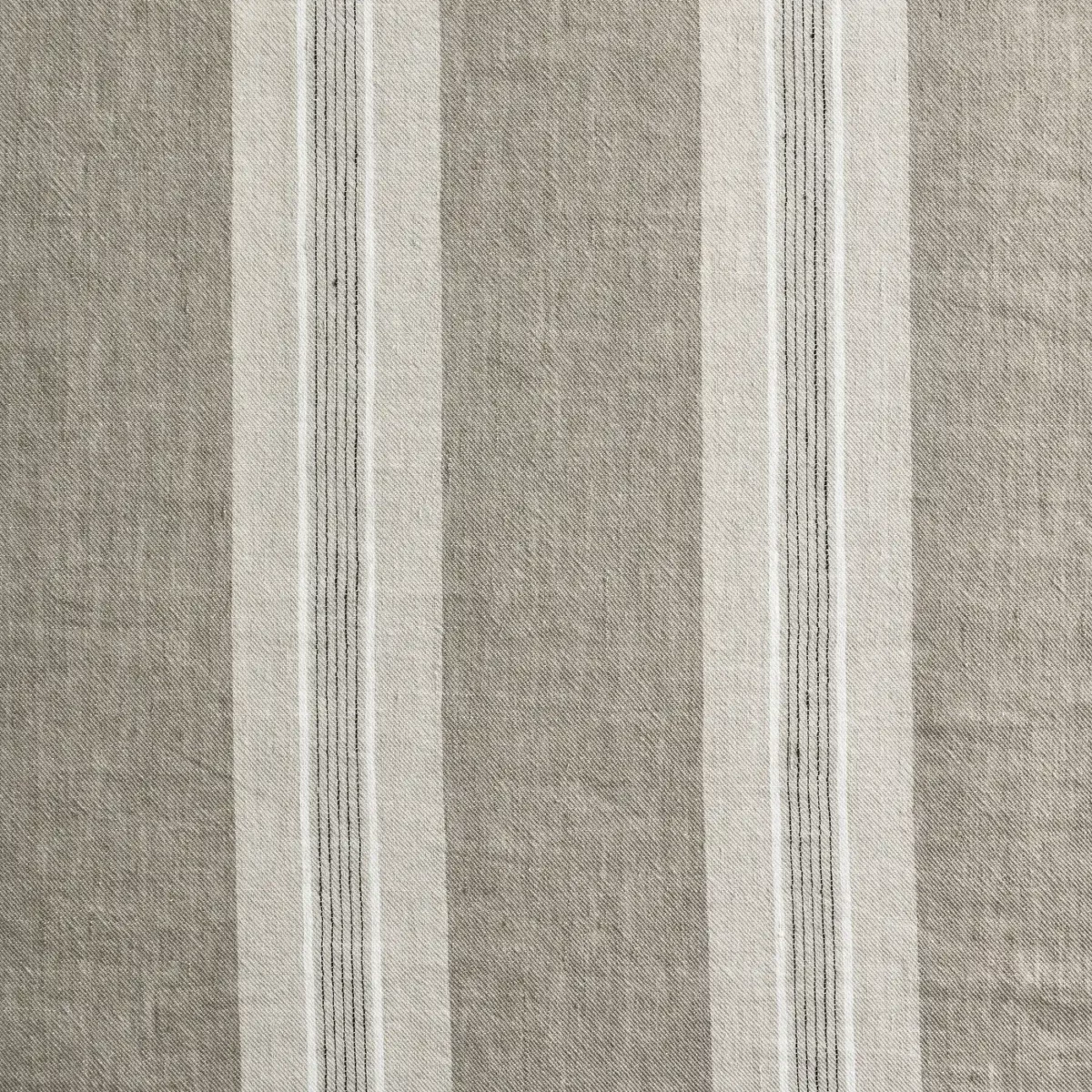 Thora Fabric - Fawn by black-grey striped cotton fabric from Kai