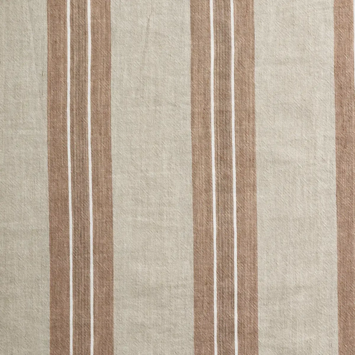 Thora Fabric - Clay by red striped cotton fabric from Kai