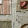 green plain fabric with other fabrics