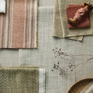green plain fabric with other fabrics