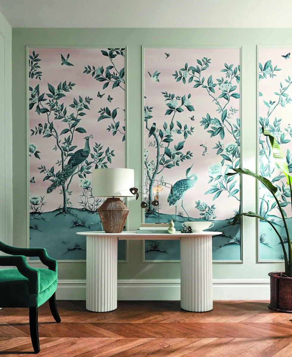 Florence Wallpaper - Powder / China Blue by Florence Wallpaper - Powder / China Blue from