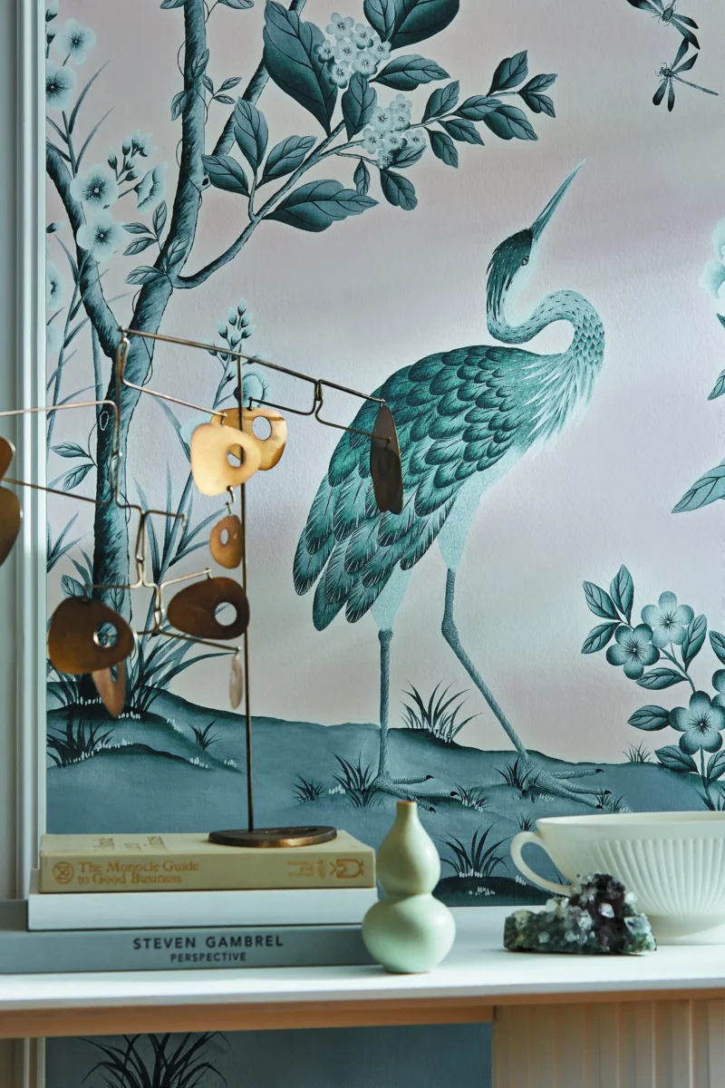 Florence Wallpaper - Powder / China Blue by Florence Wallpaper - Powder / China Blue from