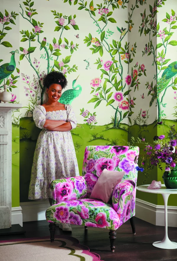 Marsha Wallpaper - Aqua / Peony / Magenta by Marsha Wallpaper - Aqua / Peony / Magenta from