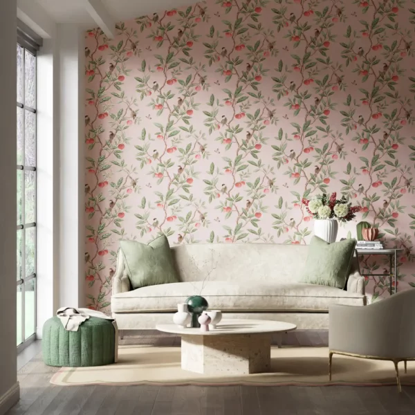 Ella Wallpaper - Sky / Fig Leaf / Nectarine by Ella Wallpaper - Sky / Fig Leaf / Nectarine from