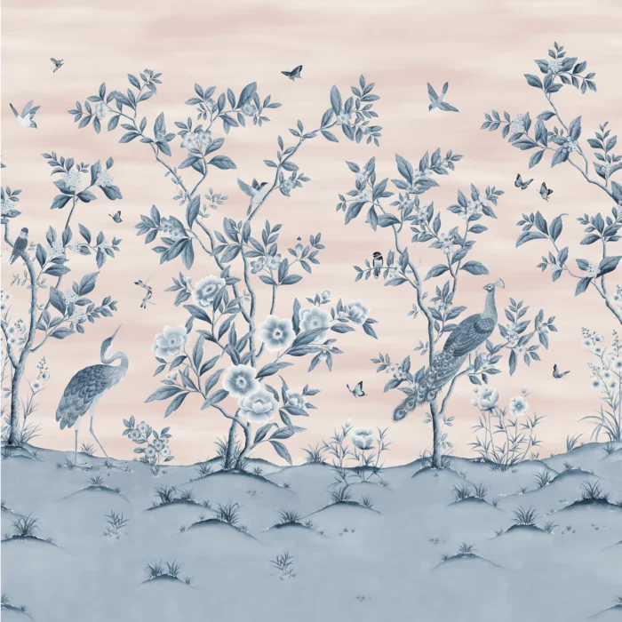 Florence Wallpaper - Powder / China Blue swatch