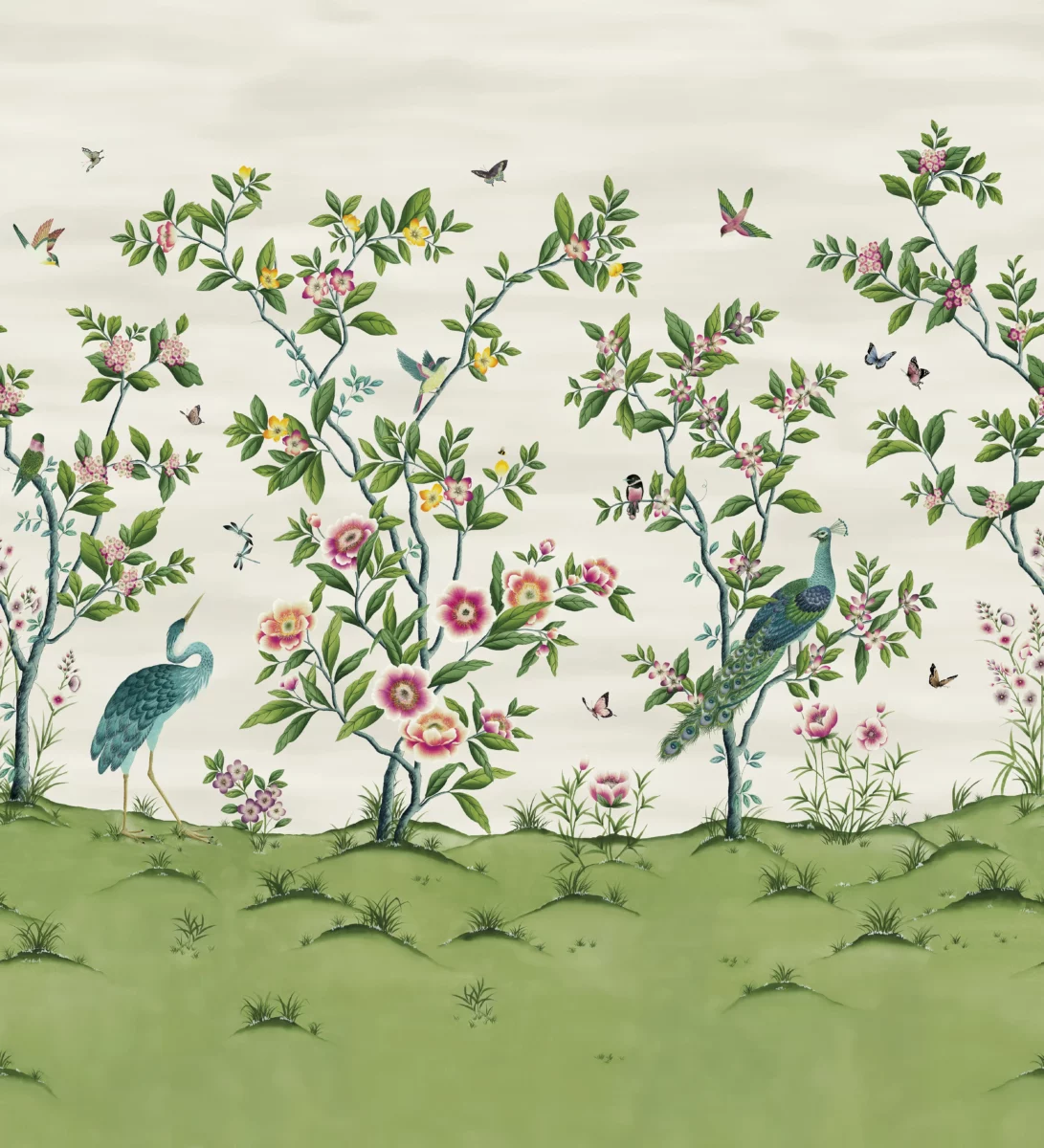 Florence Wallpaper - Fig Blossom / Apple / Peony by green animal wallpaper from harlequin x diane hill