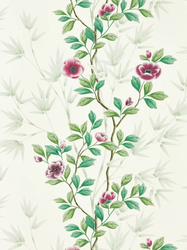 green botanical wallpaper from harlequin x diane hill