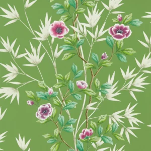 green botanical wallpaper from harlequin x diane hill