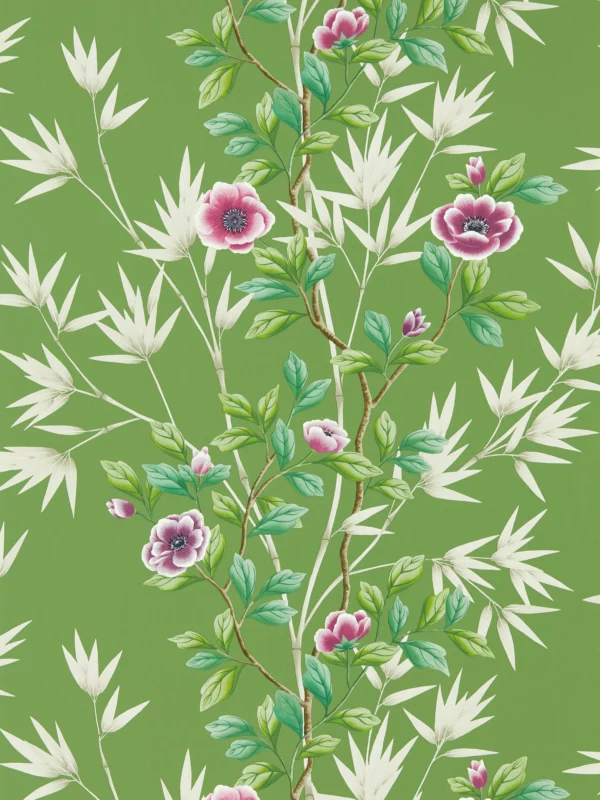 green botanical wallpaper from harlequin x diane hill