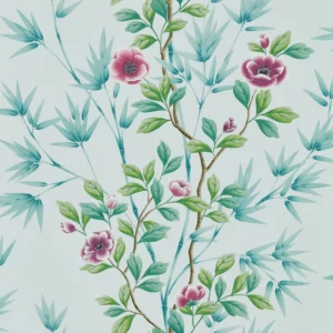 blue botanical wallpaper from harlequin x diane hill