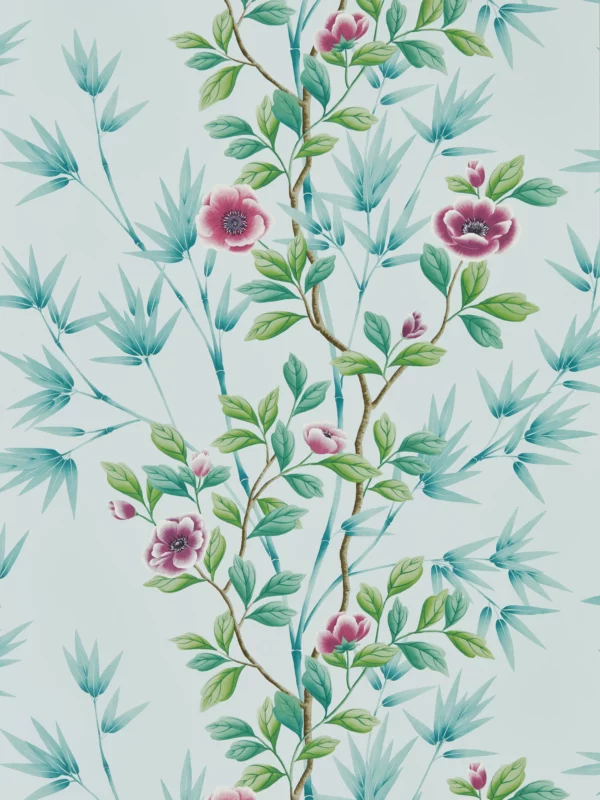 blue botanical wallpaper from harlequin x diane hill